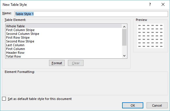 Saving A Custom Table Style Microsoft Excel