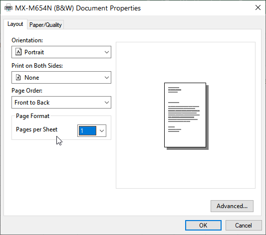 how to get the printer to print more than one page