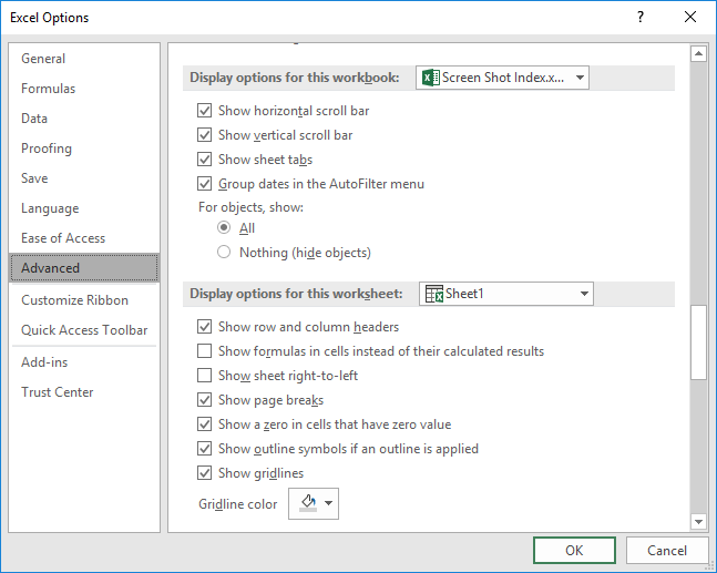turning headers on and off microsoft excel