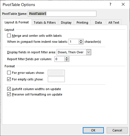 Setting Stable Column Widths In A Pivottable Microsoft Excel