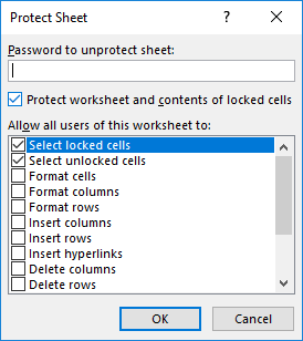 how to lock individual cells in excel 2016