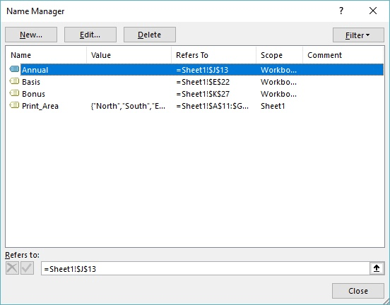 Changing The Reference In A Named Range Microsoft Excel