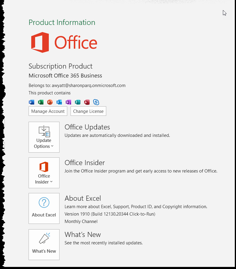 display all properties in excel 2016 for mac