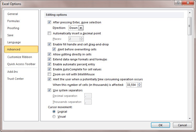 drop down option not showing in excel for mac