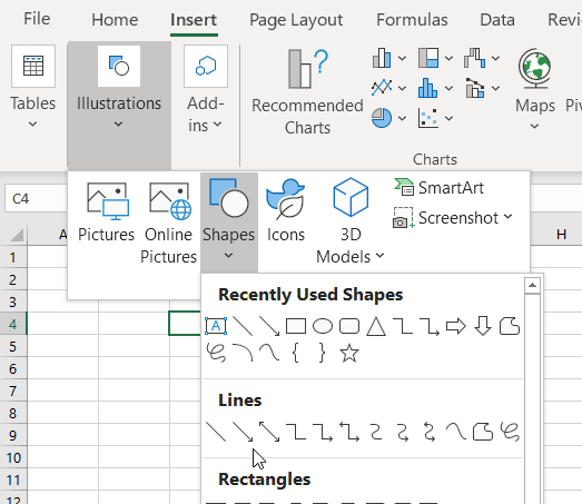 how to add footnote to chart in excel