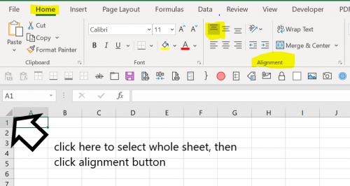 setting vertical alignment in microsoft on mac